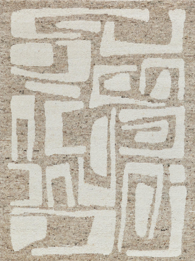 Exquisite Rugs Tahoe Hand-knotted Wool 5558 Beige/Ivory 9' x 12' Area Rug