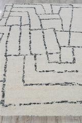 Exquisite Rugs Tahoe Hand-knotted Wool 5559 Ivory/Black 6' x 9' Area Rug
