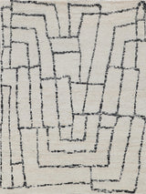 Exquisite Rugs Tahoe Hand-knotted Wool 5559 Ivory/Black 8' x 10' Area Rug