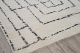 Exquisite Rugs Tahoe Hand-knotted Wool 5559 Ivory/Black 8' x 10' Area Rug