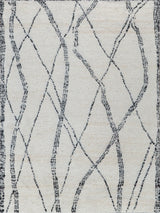 Exquisite Rugs Tahoe Hand-knotted Wool 5560 Ivory/Black 8' x 10' Area Rug
