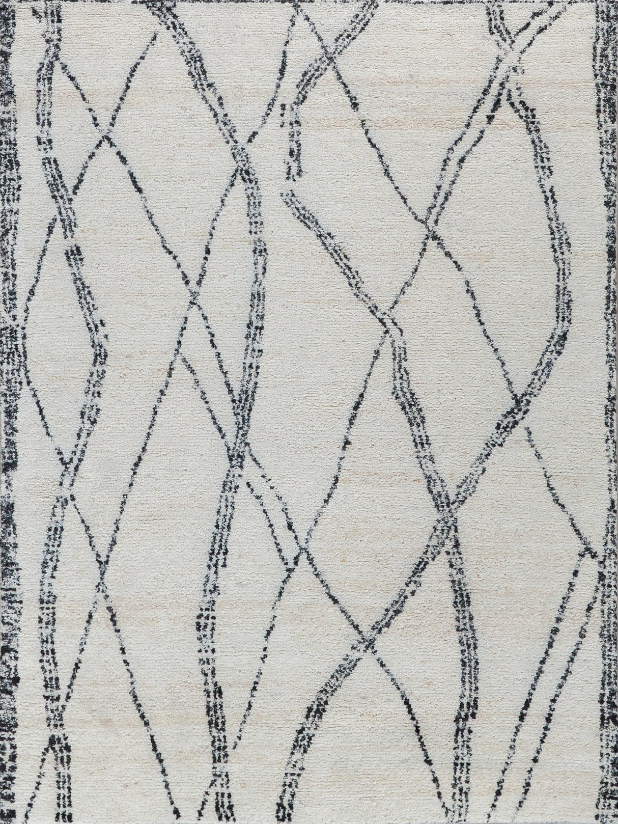 Exquisite Tahoe Hand-knotted Wool Ivory/Black Area Rug 8.0'X10.0' Rug