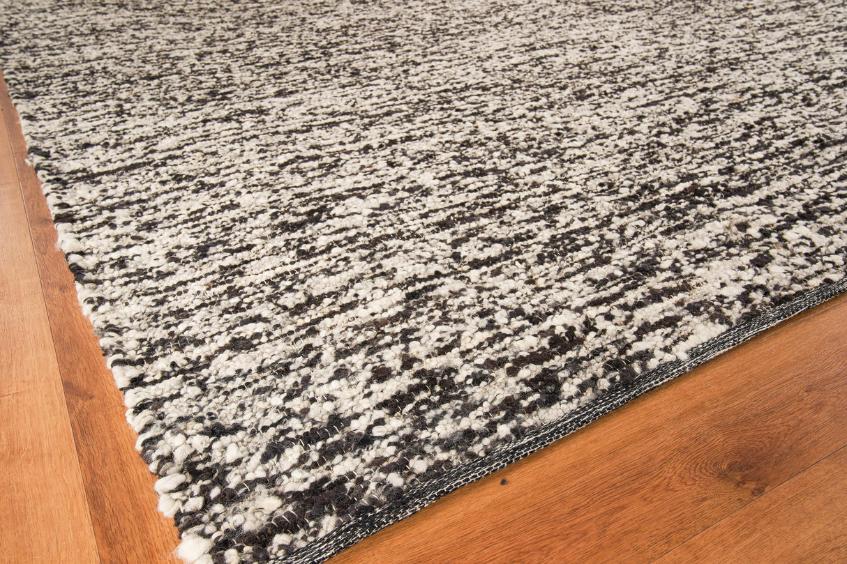 Exquisite Rugs Tocayo Flatweave New Zealand Wool 4572 Black 8' x 10' Area Rug