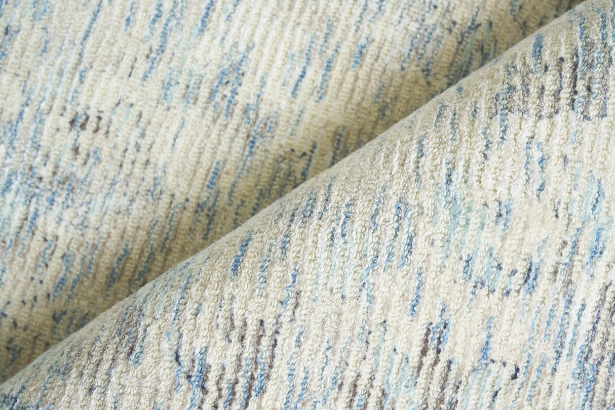 Exquisite Rugs Tuscany Hand-loomed Wool/Bamboo Silk 4104 Beige/Blue 12' x 15' Area Rug