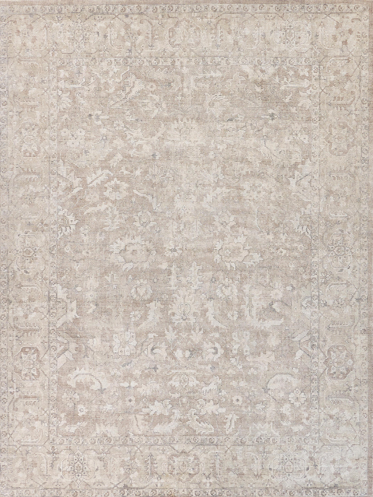 Exquisite Rugs Tuscany Hand-loomed Wool/Bamboo Silk 4108 Tan 6' x 9' Area Rug