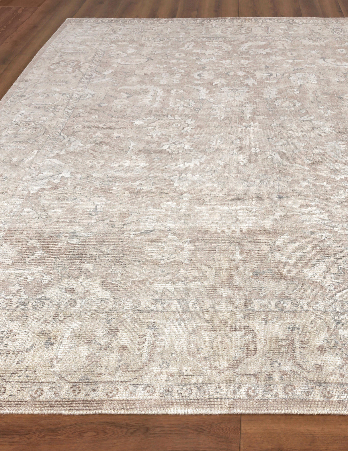 Exquisite Rugs Tuscany Hand-loomed Wool/Bamboo Silk 4108 Tan 9' x 12' Area Rug
