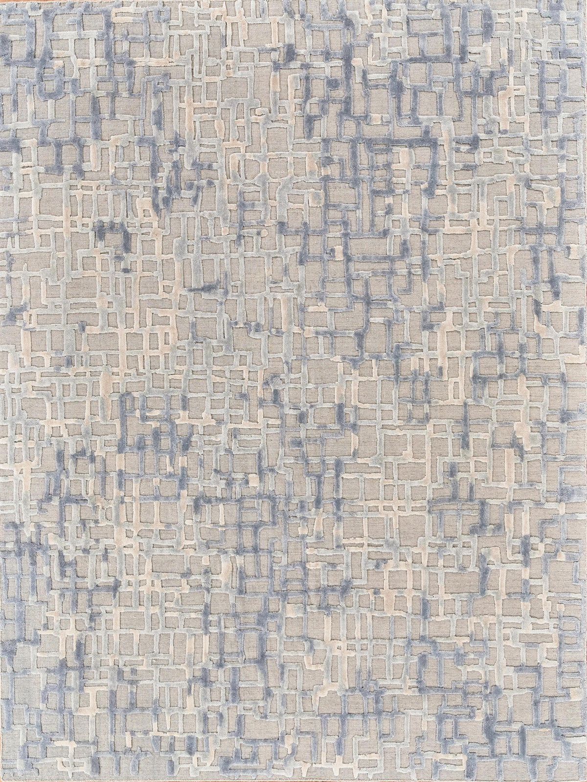 Exquisite Rugs Vista Hand-loomed Wool/Bamboo Silk 4338 Gray/Blue 10' x 14' Area Rug