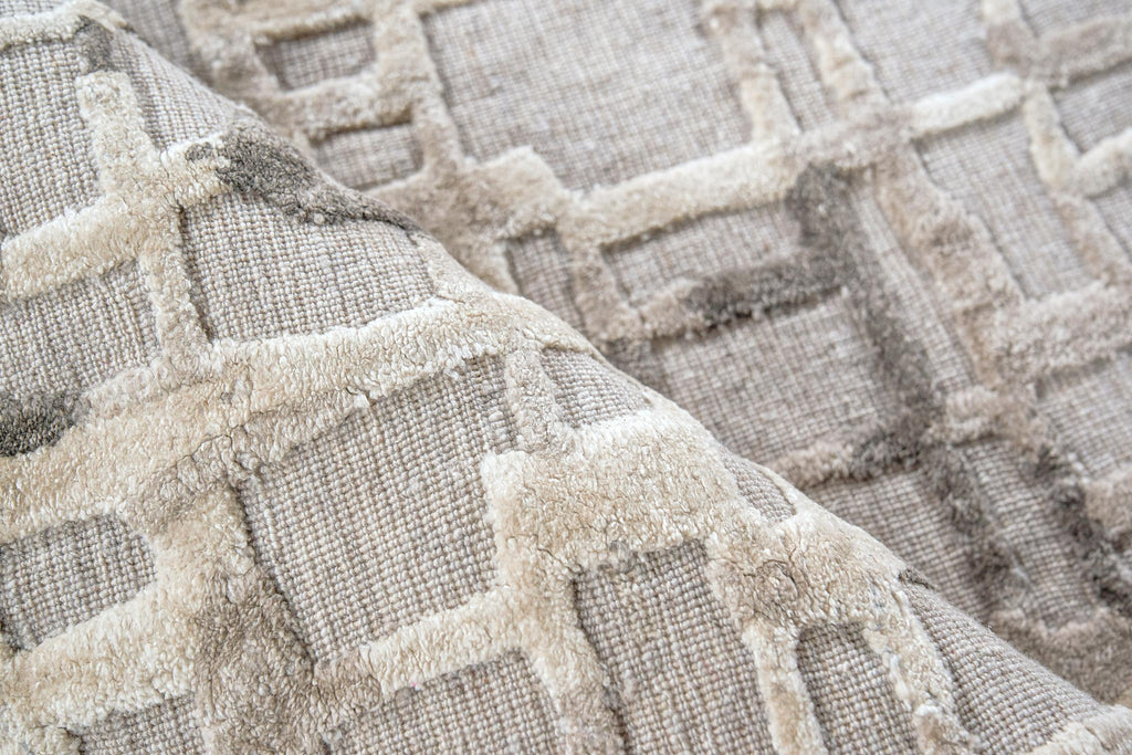 Exquisite Vista Hand-loomed Wool/Bamboo Silk Mocha Beige Area Rug 10.0'X14.0' Rug