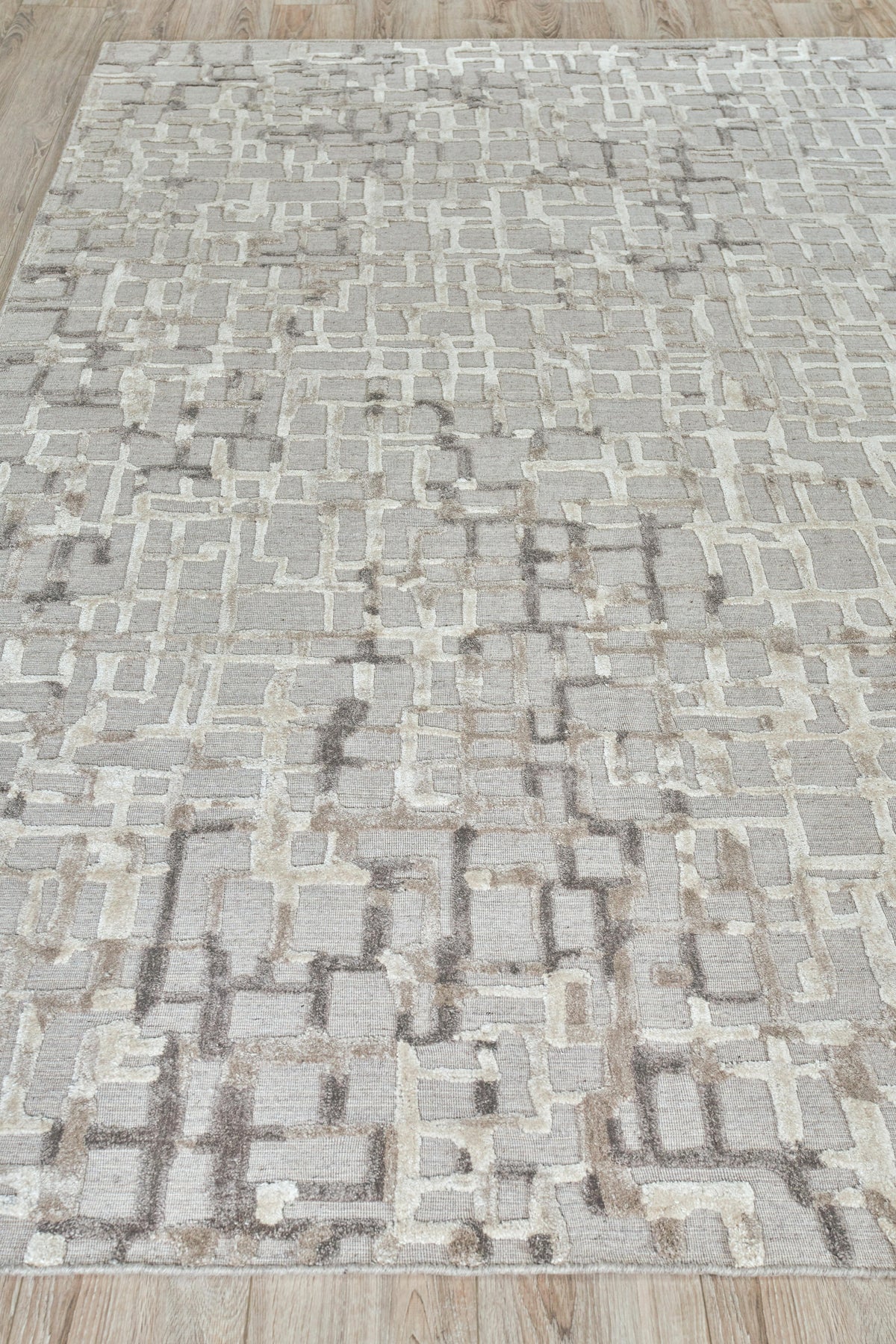 Exquisite Rugs Vista Hand-loomed Wool/Bamboo Silk 4339 Mocha Beige 14' x 18' Area Rug