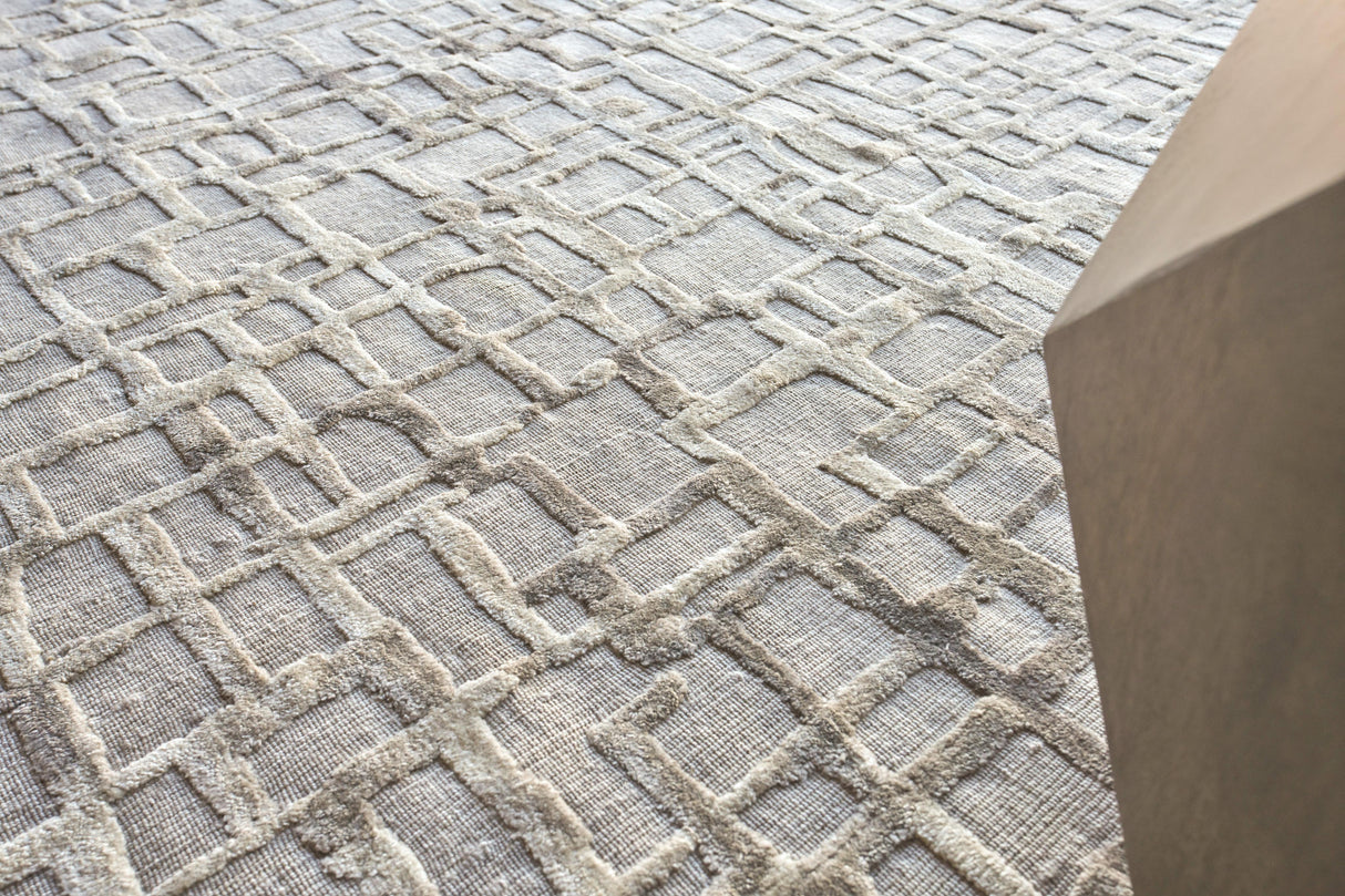 Exquisite Rugs Vista Hand-loomed Wool/Bamboo Silk 4339 Mocha Beige 8' x 10' Area Rug