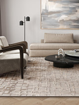 Exquisite Rugs Vista Hand-loomed Wool/Bamboo Silk 4341 Beige 18' x 14' Area Rug