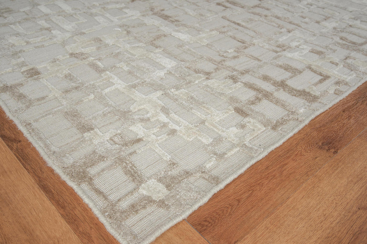 Exquisite Rugs Vista Hand-loomed Wool/Bamboo Silk 4341 Beige 10' x 8' Area Rug