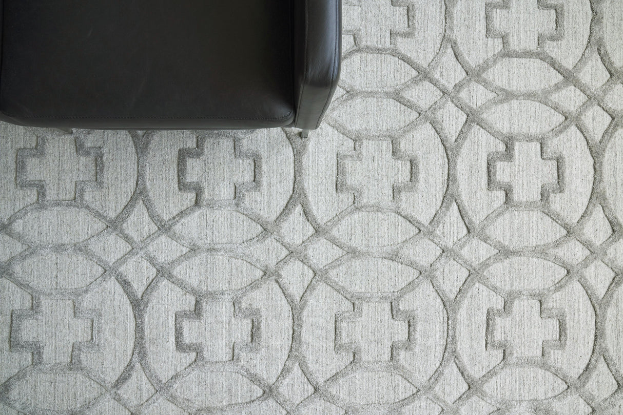 Exquisite Rugs Windsor Hand-loomed Wool/Bamboo Silk 2448 Light Silver 12' x 15' Area Rug