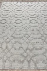Exquisite Rugs Windsor Hand-loomed Wool/Bamboo Silk 2448 Light Silver 6' x 9' Area Rug