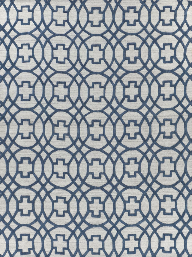 Exquisite Rugs Windsor Hand-loomed Wool/Bamboo Silk 2450 Dark Blue/Gray 10' x 14' Area Rug