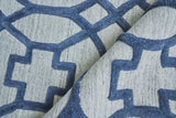 Exquisite Rugs Windsor Hand-loomed Wool/Bamboo Silk 2450 Dark Blue/Gray 14' x 18' Area Rug