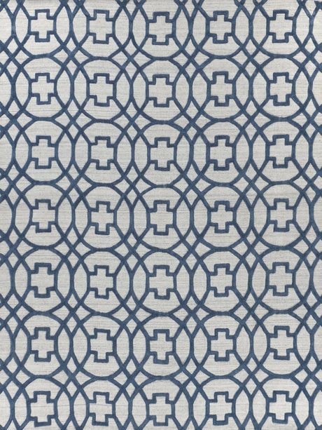 Exquisite Windsor Hand-loomed Wool/Bamboo Silk Dark Blue/Gray Area Rug 6.0'X9.0' Rug