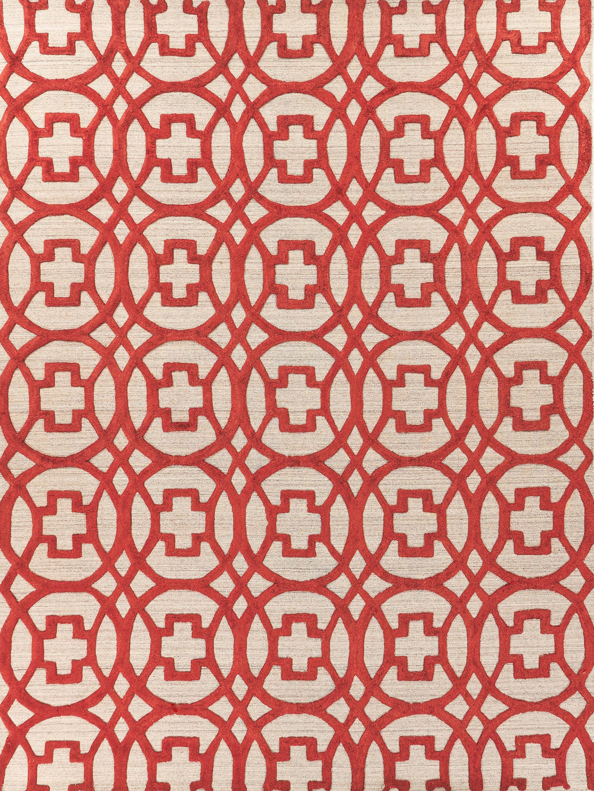 Exquisite Windsor Hand-loomed Wool/Bamboo Silk Rust/Gray Area Rug 10.0'X14.0' Rug