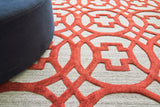 Exquisite Rugs Windsor Hand-loomed Wool/Bamboo Silk 2455 Rust/Gray 6' x 9' Area Rug
