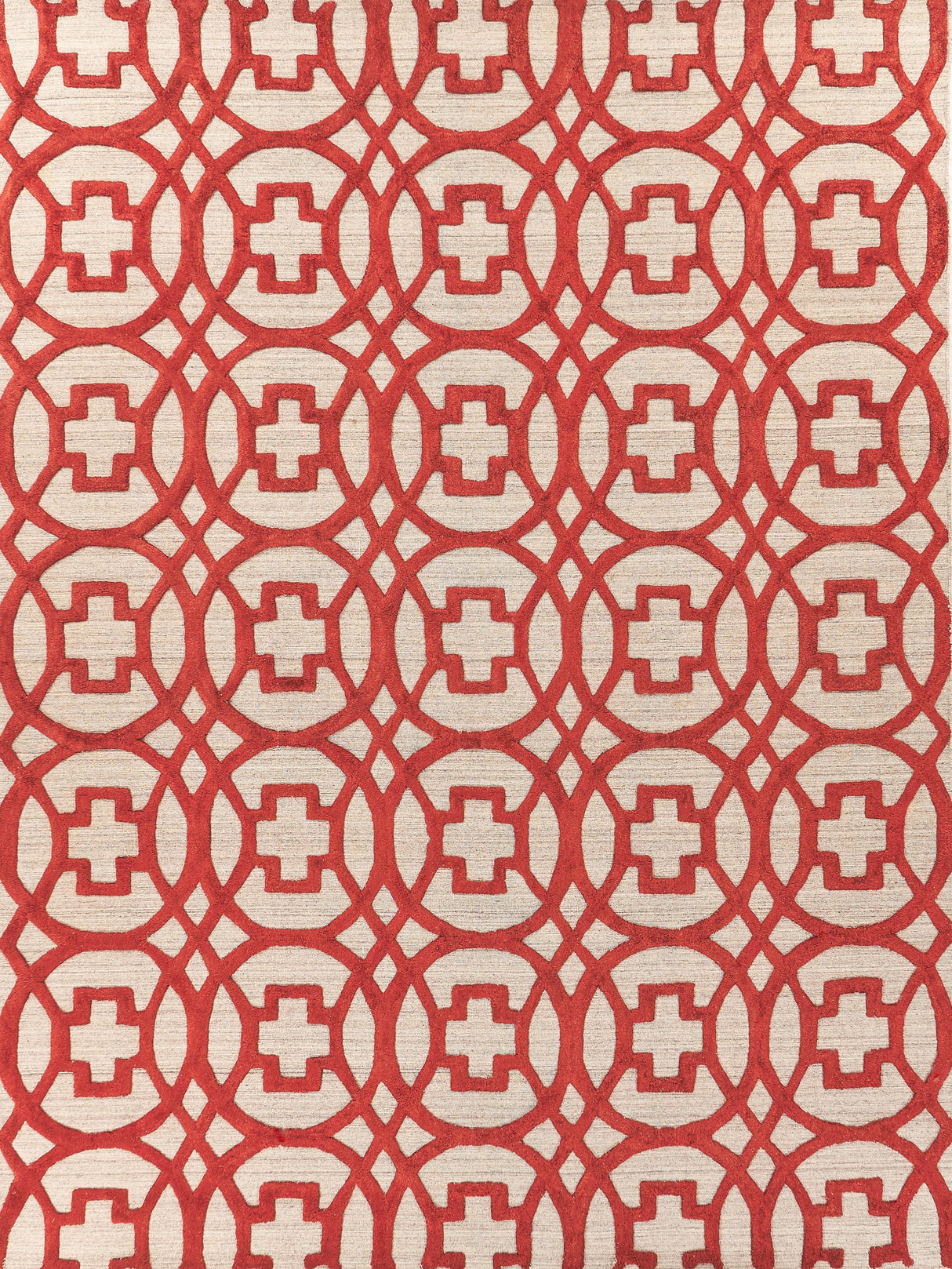 Exquisite Rugs Windsor Hand-loomed Wool/Bamboo Silk 2455 Rust/Gray 8' x 10' Area Rug