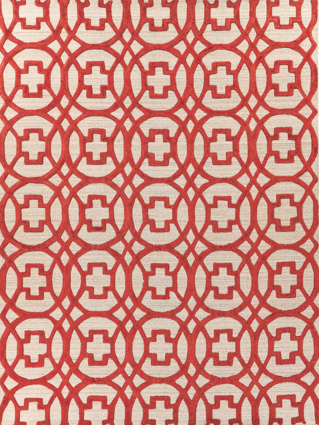 Exquisite Rugs Windsor Hand-loomed Wool/Bamboo Silk 2455 Rust/Gray 8' x 10' Area Rug