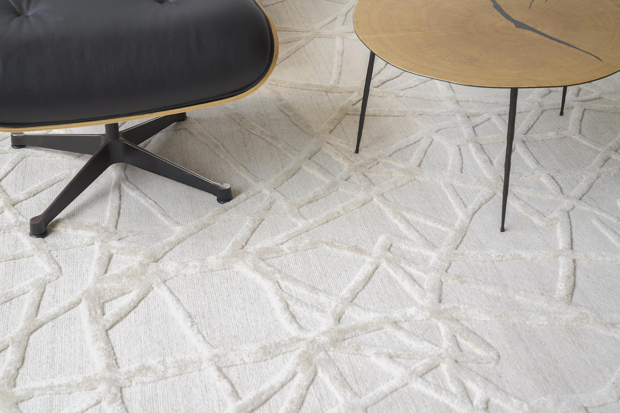 Exquisite Rugs Windsor Hand-loomed Wool/Bamboo Silk 3152 Linen/Beige 14' x 18' Area Rug