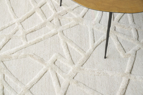 Exquisite Rugs Windsor Hand-loomed Wool/Bamboo Silk 3152 Linen/Beige 8' x 10' Area Rug