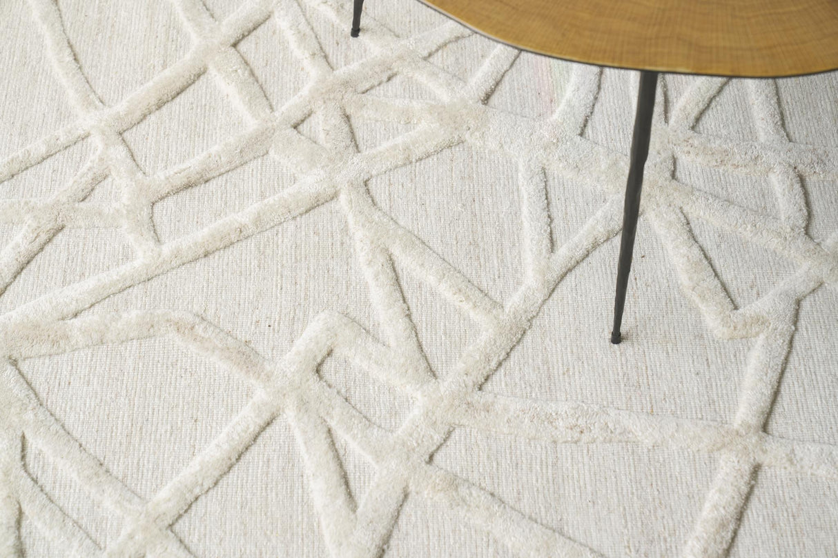 Exquisite Windsor Hand-loomed Wool/Bamboo Silk Linen/Beige Area Rug 8.0'X10.0' Rug