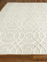 Exquisite Rugs Windsor Hand-loomed Wool/Bamboo Silk 3153 Linen/Beige 12' x 15' Area Rug