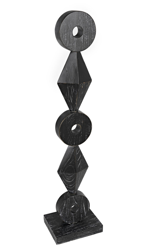 NOIR Totem Sculpture Cinder Black