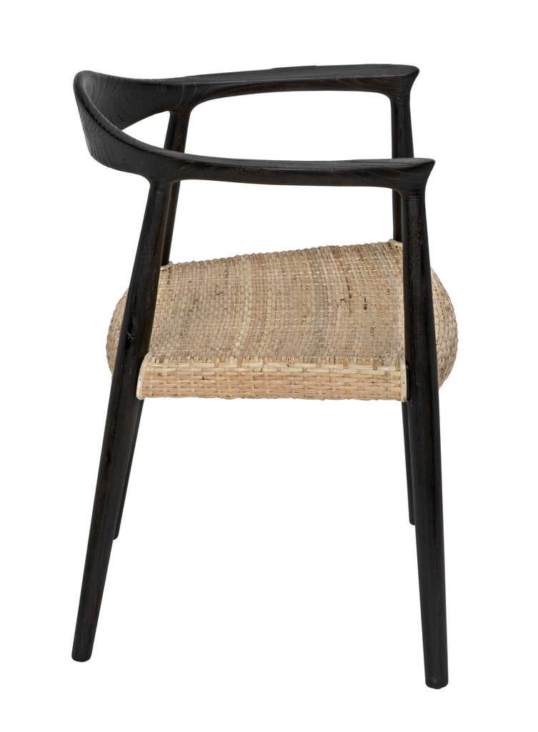 NOIR Dallas Chair Black Burnt with Rattan