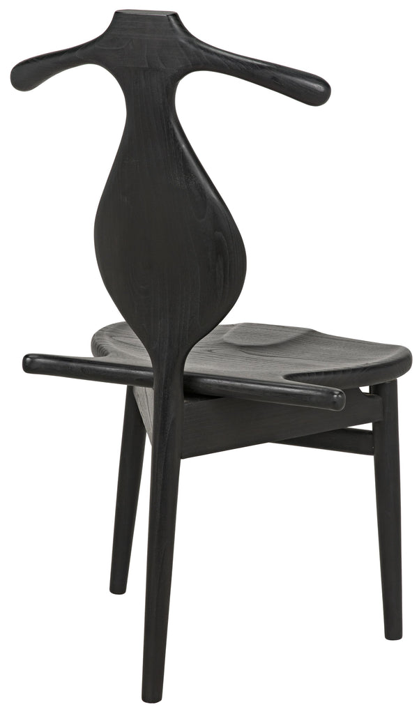 NOIR Figaro Chair with Jewelry Box Charcoal Black
