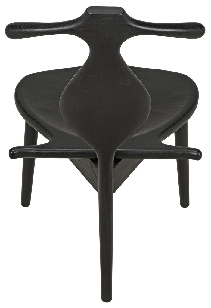 NOIR Figaro Chair with Jewelry Box Charcoal Black