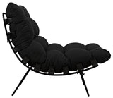 NOIR Hanzo Chair with Steel Legs Charcoal Black
