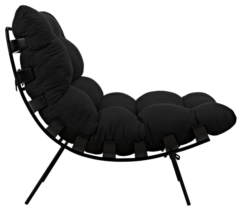 NOIR Hanzo Chair with Steel Legs Charcoal Black