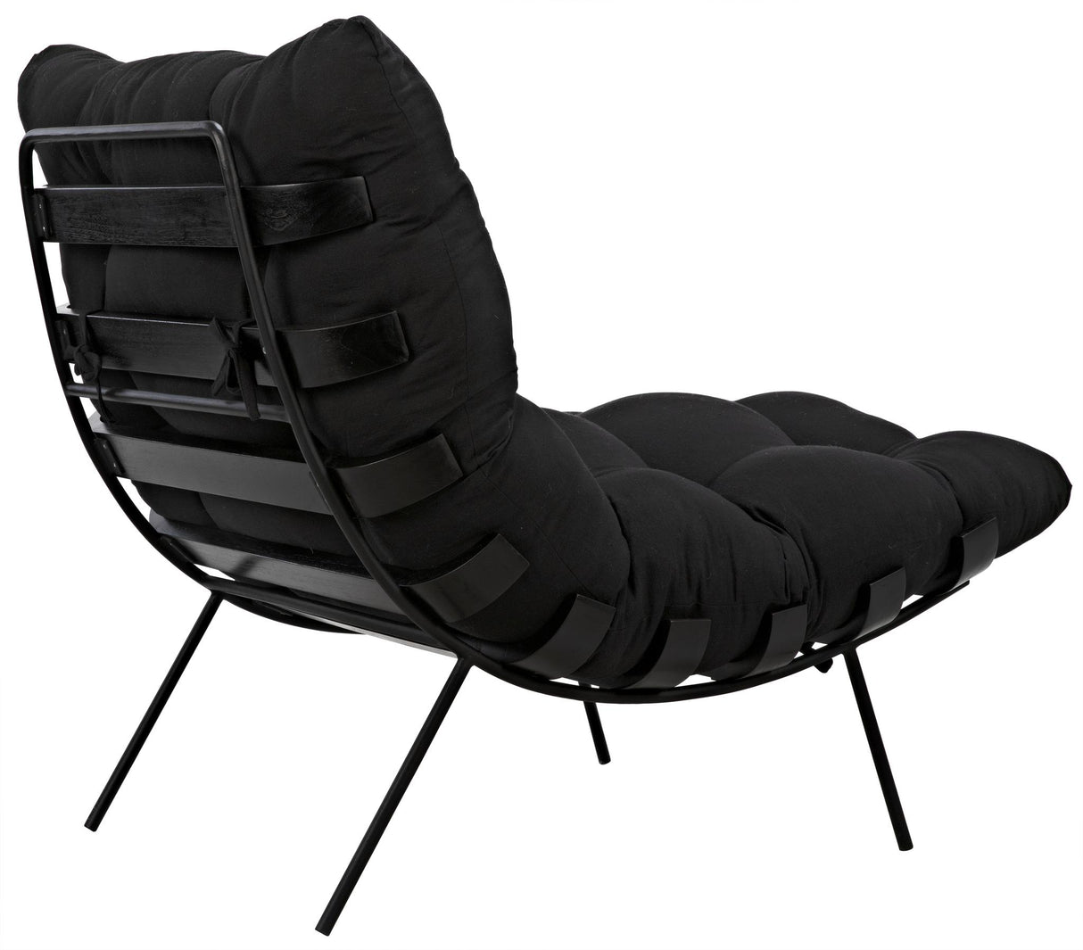 NOIR Hanzo Chair with Steel Legs Charcoal Black