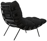 NOIR Hanzo Chair with Steel Legs Charcoal Black