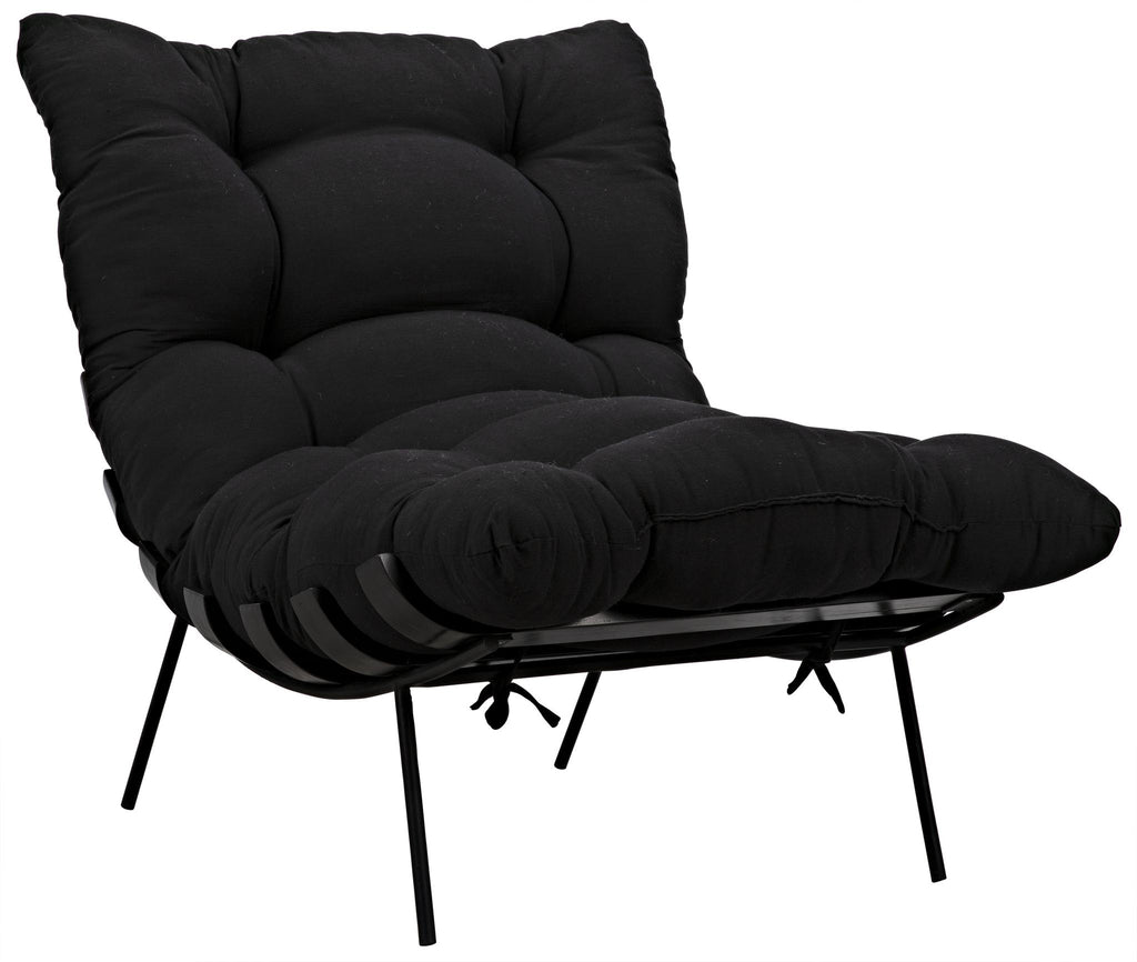 NOIR Hanzo Chair with Steel Legs Charcoal Black