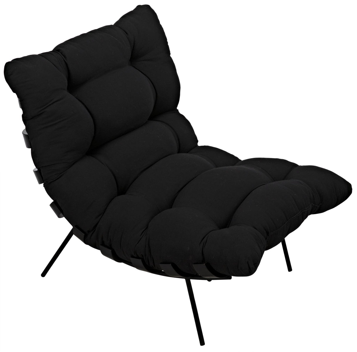 NOIR Hanzo Chair with Steel Legs Charcoal Black
