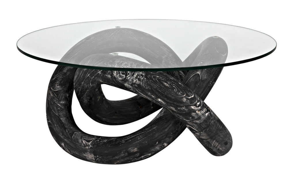 NOIR Phobos Coffee Table Cinder Black with Glass