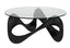 NOIR Orion Coffee Table Black Resin Cement with Glass