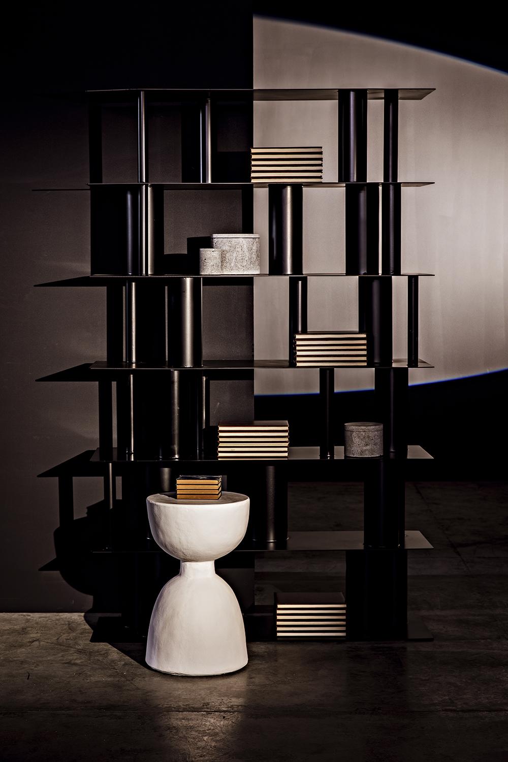 NOIR Hourglass Stool White Fiber Cement