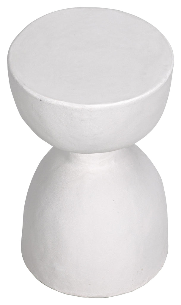 NOIR Hourglass Stool White Fiber Cement