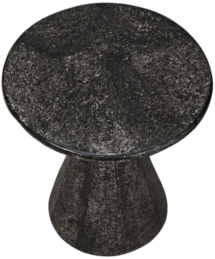 NOIR Pedestal Side Table Black Fiber Cement