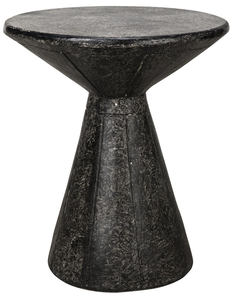 NOIR Pedestal Side Table Black Fiber Cement