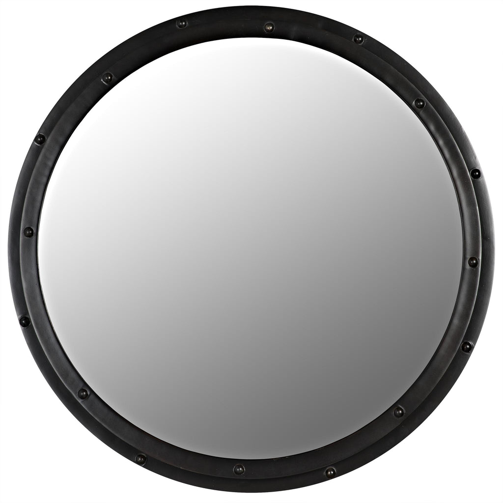 NOIR Round Mirror Black Steel