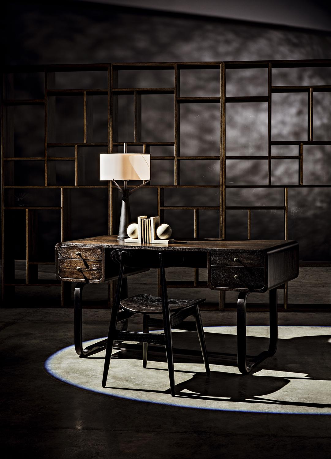 NOIR Malic Shelf Dark Walnut