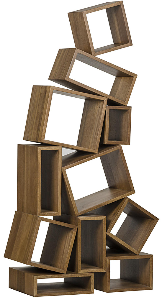 NOIR Cubist Bookcase Dark Walnut
