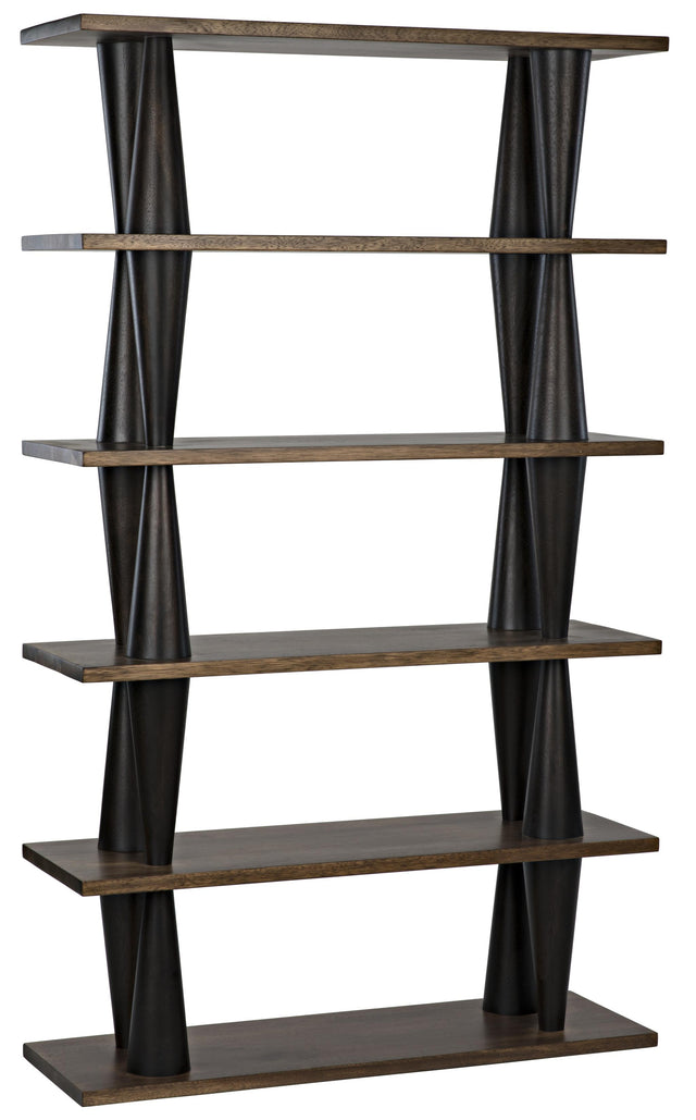 NOIR Mood Bookcase Ebony and Dark Walnut