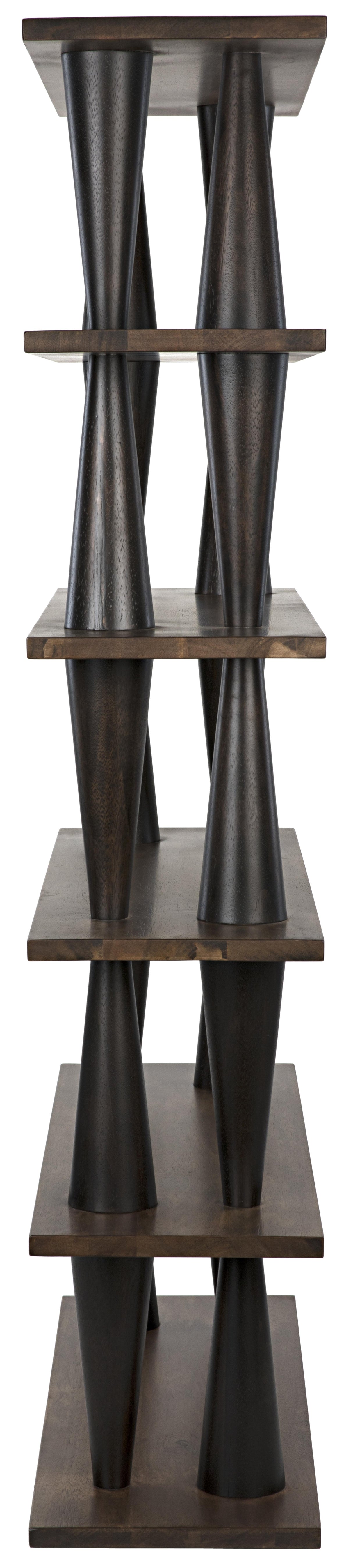 NOIR Mood Bookcase Ebony and Dark Walnut